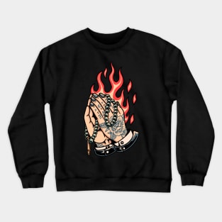 the hard prayer tattoo Crewneck Sweatshirt